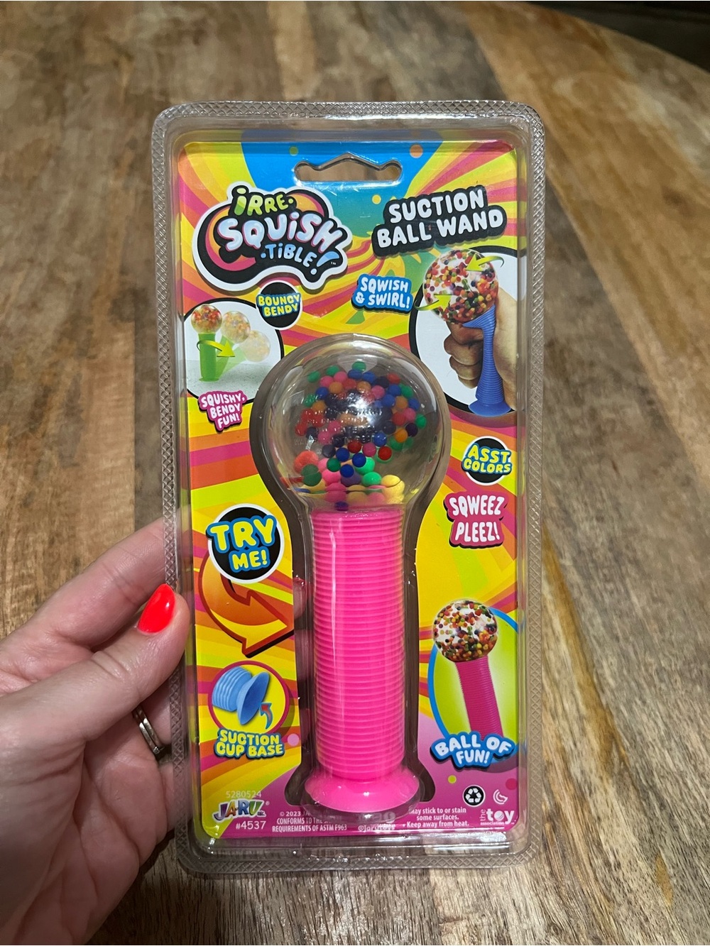 Pink Suction Ball Wand Sensory Toy